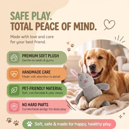 Act boldly 5-Pack Squeaky Dog Toys – Durable Animal-Shaped Plush Chew Toys for Dogs, Handmade Interactive Puppy Toys with Squeaker, Perfect for Reducing Destructive Behavior - color: blue/purple/green/grey/brown