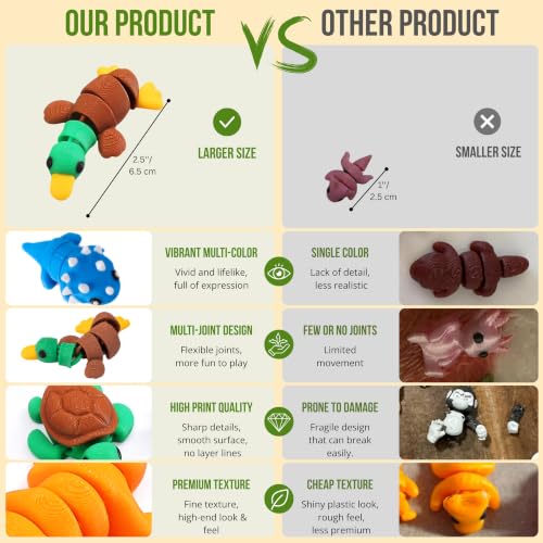 MONJITA 35 pcs Mini 3D Printed Animal Figurines, Flexible Articulated Fidget Toys, Cute Desk Decor, Party Favors, Goodie Bag Stuffers, Gifts for Kids Students Carnival Prizes Rewards (35pcs) - size: 35pcs Animals