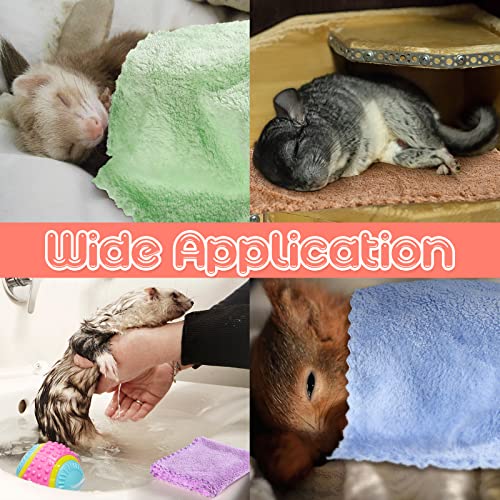 Tatuo 10 Pack Guinea Pig Fleece Cage Liners, Washable Small Animal Bedding Blankets Soft Reusable Pee Pads Absorbent Cage Mats for Guinea Pig Hamster Rabbit Hedgehog(11.8 x 11.8 Inch,Mixed Colors) - size: 11.8 x 11.8 Inch