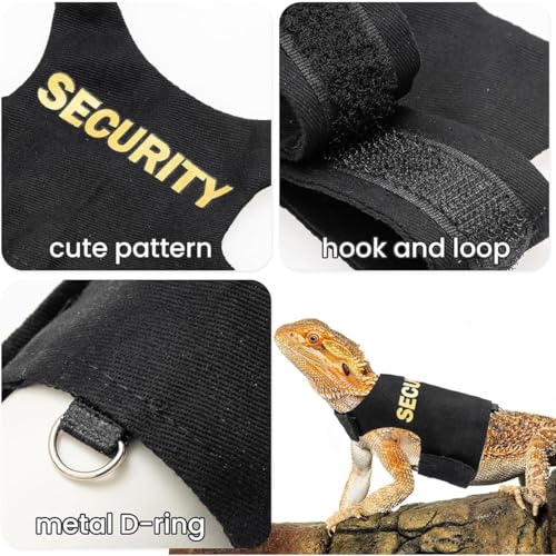 Bearded Dragon Carrier Backpack with Security Printing Harness Set, Reptile Lizard Travel Carrier (Grey, Security Harness) - color: Grey