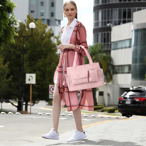 Dog Carrier Purse, Fashion Leather Pet Carrier Bag, Airline Approved Soft Sided Cat Travel Tote Bag with Pockets Pink - color: Pink