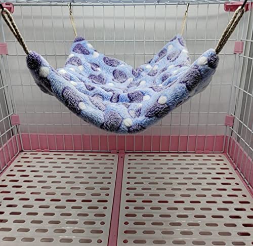 ISMARTEN Small Animal Hanging Hammock, Pet Hanging Nap Sack Sleep Bag Bed, Cage Hammock Beds for Ferret Guinea-Pig Sugar Glider Hamster Rat Mice Chinchilla Flying Gerbil and Squirrel (Purple) - color: Purple