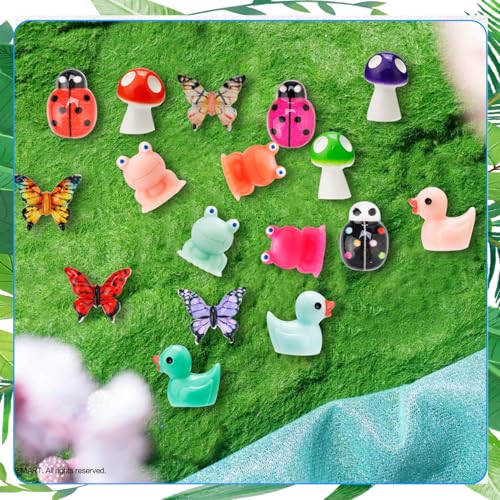 420 Pcs Mini Resin Animals 12 Styles Resin Animals Figurines Bulk for Fairy Garden Miniature Dollhouse Accessories Hide Crafts Decor - style: 420Pcs Bulk