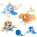 Squeak Dog Toys for Aggressive Chewers, No Stuffing Squeak Dog Chew Toys for Aggressive Chewers, Interactive Dog Toy Ball with Crinkle Paper for Medium Dogs, Large & Small Breeds (F-Whale+Fish) - color: F-Whale+Fish