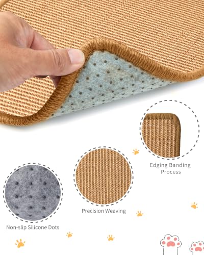JanYoo 2pcs Bunny Scratch Pads Natural Sisal Rabbit Scratching Pad Bunny Scratcher Mat Resting Mats for Cages, Small Animal Claws and Teeth Care Bedding Accessories for Guinea Pig (15.7x11.8in, Brown) - color: 2-Brown