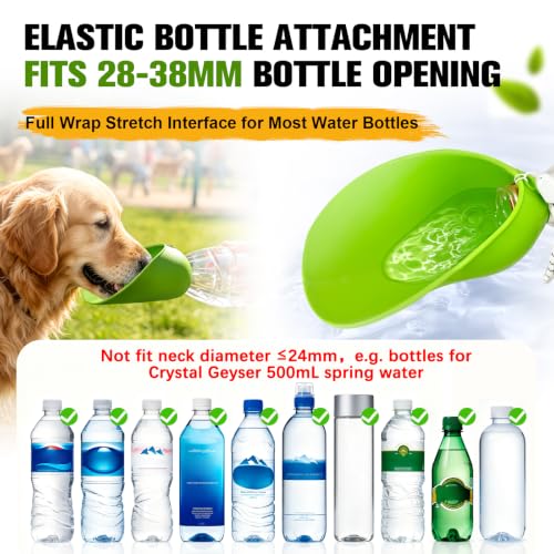2pcs Portable Dog Water Bottle Attachment, Pet Water Bowl for Walks | Silicone Dog Drink Dispenser, Fits Standard Water Bottles,Ideal For Daily Hiking & Travel, Quick Rinse & Easy Setup