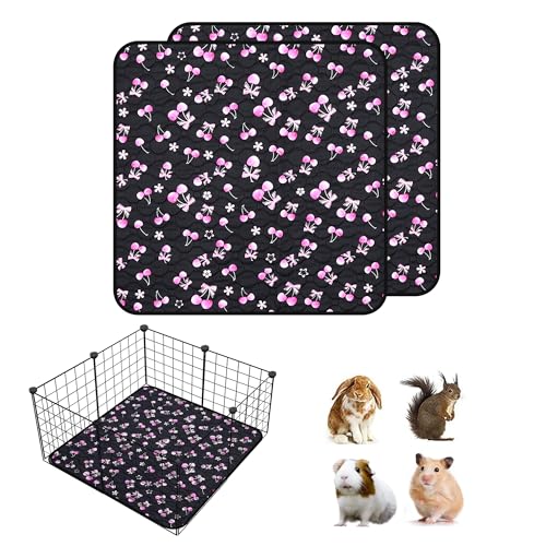 2 Pack Waterproof Guinea Pig Cage Liner, 24" x 24" Washable Reusable Guinea Pig Liner, Super Absorbent Leak-Proof Pet Pee Pad Mats for Guinea Pigs Rabbit Chinchilla Bunny Hamster - size: 24*24 inch 2pack