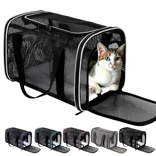 Cat Carrier, Soft-Sided Pet Carrier Bag, Breathable Mesh, Black (White, 20 * 13 * 13) - color: white, size: 20.0"L x 13.0"W x 13.0"H