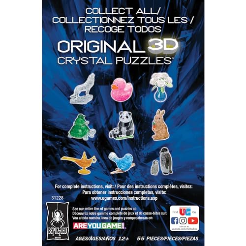 Rose Pink Hedgehog Crystal 3D Puzzle, 55-Pc Brain Teaser Ages 12+ - color: Pink