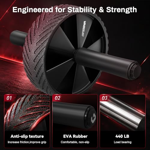 Vinsguir Ab Roller Wheel - Ab Workout Equipment for Abdominal & Core Strength Training, Home Gym Fitness Equipment for Men Women