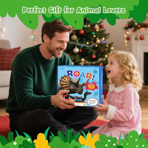 iGRATENS Dinosaur Toys with Sound Books, 10PCS Dino Toy for Toddlers & Animal Sounds Book with 10 Buttons, Realistic Plastic Animal Figures, Dinosaur Toys for Kids 3-5, Dinosaurs Lover Gifts for Kids - style: Dinosaur