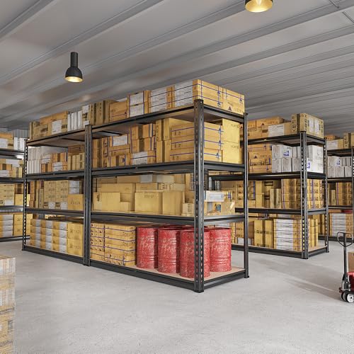 REIBII 2000LBS Storage Shelves,4-Tier Adjustable Garage Shelving for Pantry | 500 lbs per shelf,Metal Shelves,Upgards MDF boards,Tool-free assembly,for Basment Warehouse Commercial,40" W × 20''D × 60''H - size: 20"D x 40"W x 60"H