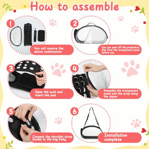 Hsei Small Pet Carrier Bag Portable Small Animal Travel Bag with Clear Side Panel Shoulder Strap for Hamster Chinchilla Rabbit Hedgehog Sugar Bird Lizard