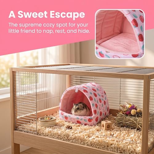Rat Hamster Warm Bed House Hut Hanging Hammock Cute Nest for Small and Medium-Sized Pets (L), Suitable for Larger Pets(XL)-XL-Pink - color: Pink, size: XL