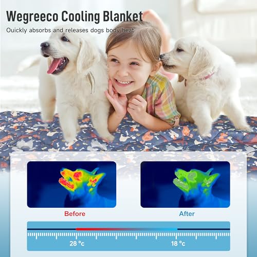 wegreeco Pet Dog Cooling Mat, Outdoor Dog Cooling Pad, Lightweight Bed Cooling Blanket for Dogs and Cats,Small Medium Large Puppy Cool Pad for Dogs,Cute M - color: Dog, size: Medium