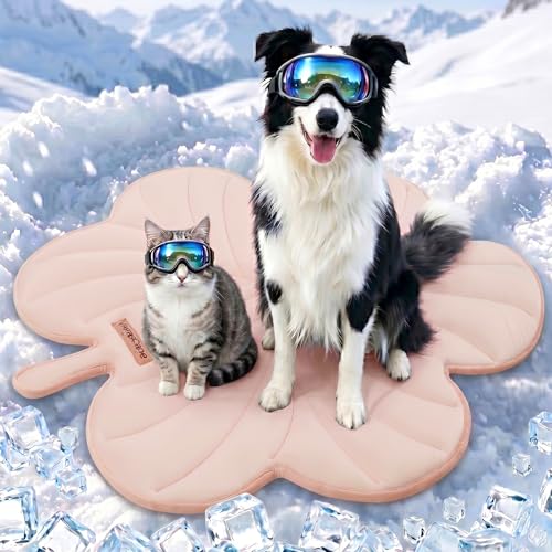 Dog Cooling Mat Washable Pet Cooling Mat, Self Cooling Mat for Dogs Large | 35" x 33", Thick Portable Foldable Cooling Pad for Indoor Outdoor, Crate, Travel, Camping and Beach - color: Pink, size: Medium