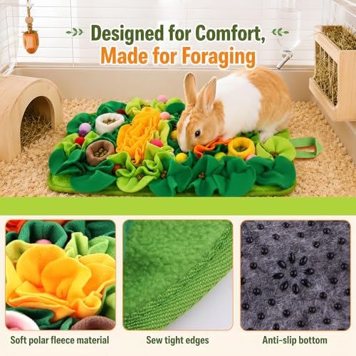 Foraging Mat for Hedgehog - Small Animals Snuffle Mat Slow Feeder Fun Relief Pet Feeding Enrichment Toy | Interactive Non-Slip Feeding Mat for Hedgehog Rabbit Guinea Pig