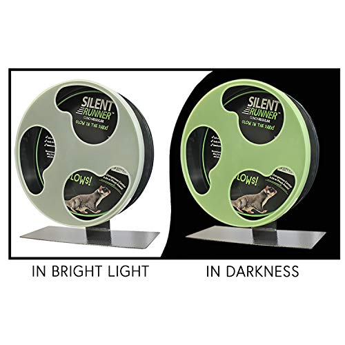 Exotic Nutrition Silent Runner Glow Wheel - 12" Regular - Silent, Fast, Durable Exercise Wheel - Sugar Gliders, Hamsters, Female Rats, Mice & Small Pets - size: Wheel