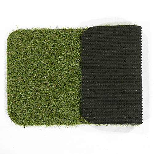 Ottomanson Artificial Grass Puppy Potty Training Pad with Tray, 15" x 30" Reusable Pee Pad for Small Pets and Dogs - color: Black Tray/Grass, size: 1'3" x 2'6" (Pet)