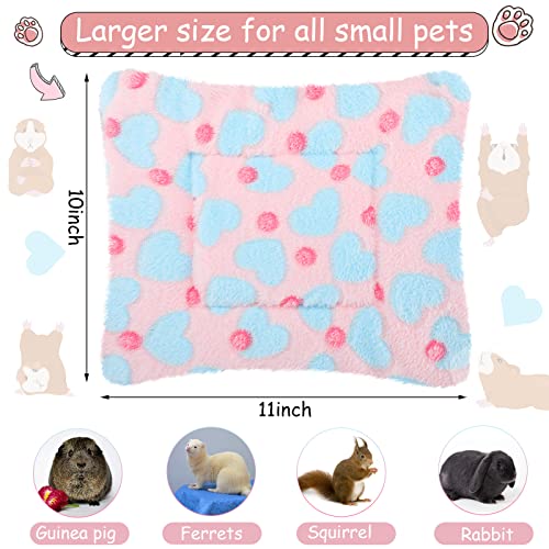 Jetec 3 Pcs Guinea Pig Beds, Fleece Small Animal Mats, Heart, Purple | 10 x 11 in Soft Double Sided Fleece Pad for Rabbit, Hamster, Chinchilla, Rat, Warm Hideout, Cozy Small Animal Cage Bed - color: Purple, size: Fleece, style: Heart