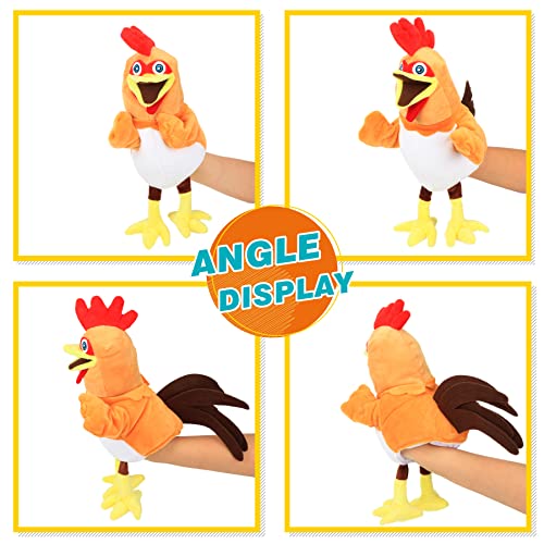 Easfan Chicken Hand Puppet with Movable Mouth Plush Toy Gift for Kids 11" | Role play preschool teaching, cute Chicken stuffed animal, creativity imagination, Easter Christmas birthday holiday gift - style: Chicken