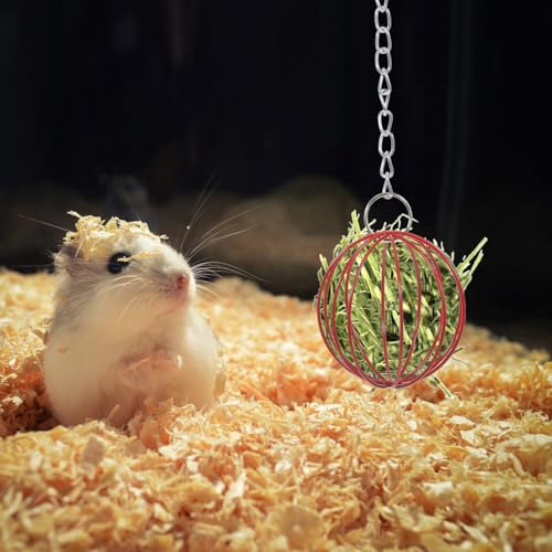 2-Pack Rabbit Feeder Balls Hanging Hay Feeder Ball for Bunny Cage Small Pet Grass Ball Holder Reusable Pet Cage for Feeding and Play