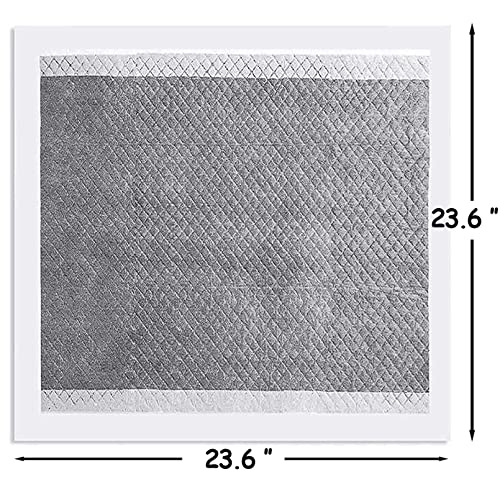 kathson Rabbit Pee Pads Disposable Cage Liners 40PCS All Absorb Black Carbon Odor Control Bunny Training Accessories with Quick-Dry Surface for Puppy Guinea Pig Kitten Hedgehog Small Animals - size: 23.6" x 23.6" / 40PCS