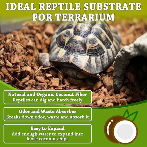 Coconut Husk Chip Substrate for Reptiles, 6 Pack Coconut Husk Mulch | Organic Coco Coir Chips for Snake Habitat, Reptile Bedding for Ball Python, Tortoises, Geckos, Lizards Terrarium Tanks - color: 6 Pack