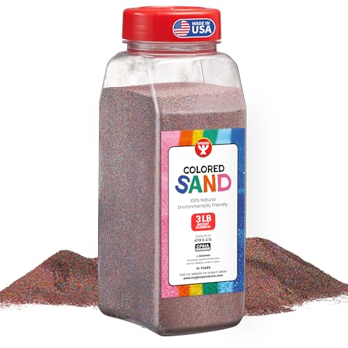 Hygloss Colored Sand for Crafts – 3 lb Bottle, Bright Rainbow – Vibrant Colorful Fine Sensory Play Sand Art Kits for Kids – Classroom Activities for Children 3 4 5 6 7 8 9 10 11 12 – Safe for Ages 3+ - color: Bright Rainbow, size: 3-Pound