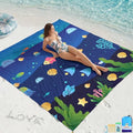 BYDOLL Beach Blanket Waterproof Sandproof,78''X81''/78''X110'' Large Sand Free Oversized Lightweight Sand Resistant Blanket, Picnic Mat for Beach Travel Camping Hiking Essentials - color: Undersea, size: 78''X110"