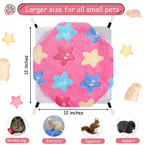 BOAO 2 Pcs Guinea Pig Rat Hammock Guinea Pig Hamster Ferret Hanging Hammock Pig Accessories for Small Animals Chinchilla Parrot Sugar Glider Ferret Squirrel - color: Blue, Pink