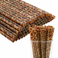 50 Pcs Reusable Leopard Print Straws Bulk, Cheetah Print Plastic Drinking Straws with 2 Cleaning Brushes for Animal Print Party Favors Safari Birthday Party Supplies