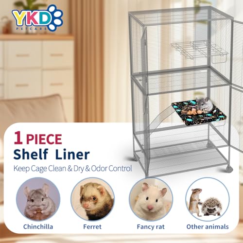 YKD Ferret Cage Liners for Ferret Nation & Critter Nation Cages | Waterproof Chinchilla Cage Accessories, Washable Bedding, for Ferrets, Chinchillas, Rats (Black, Shelf Liner) - size: Shelf Liner