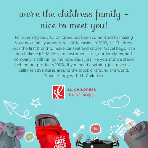 J.L. Childress DELUXE Gate Check Bag for Umbrella Strollers - Premium Heavy-Duty Durable Air Travel Bag, Adjustable Shoulder Strap - Fits Compact, Umbrella-Style Strollers (Grey) - color: Grey