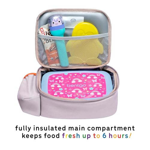 Toddler Lunch Bag for Girls and Boys, Lunch Box for Kids Ages 2–5, Fully Insulated with Padded Handle, Storage Pocket and Water Bottle Pocket, Lightweight, Easy to Clean, BPA-Free - Hedgehog