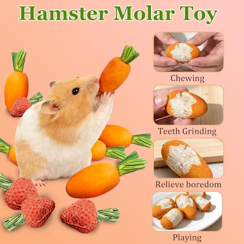 Hamiledyi Hamster Chew Toys Rabbit Chew Toys for Teeth Guinea Pig Treats Enrichment Habitat Decor for Bunny Chinchilla Gerbil Rat (26 Pcs) - size: 26 Pcs