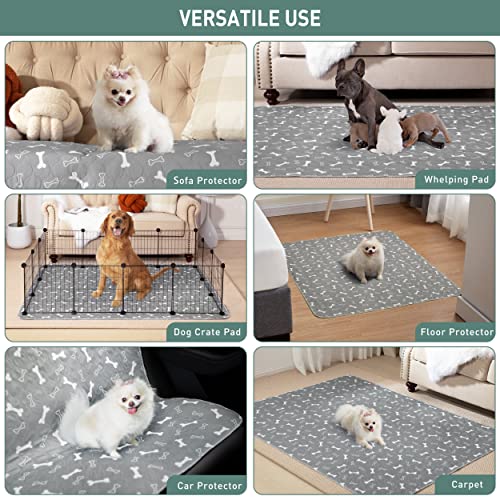 Eterish Reusable Washable Pee Pads for Dogs Small/Large/Extra Large 18'' x 24'' 2 Pack, Absorbent Pet Puppy Dog Training Pads Non-Slip, Waterproof Whelping Potty Pads for Dogs Leak-Proof - color: Grey & Khaki, size: 2 Pack (18"x24")