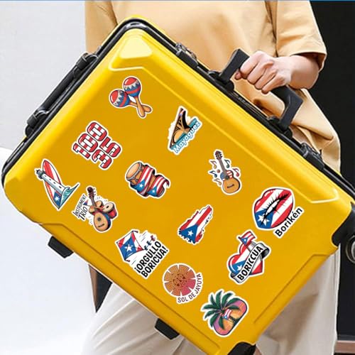 Vybonz Puerto Rico Sticker Flag Culture Decal Island Music Travel | Puerto Rico Stickers with Flag and Culture Symbols for Travel Lovers, Laptop, Water Bottle, Notebook and Souvenir Use - color: Puerto Rico, size: 3in