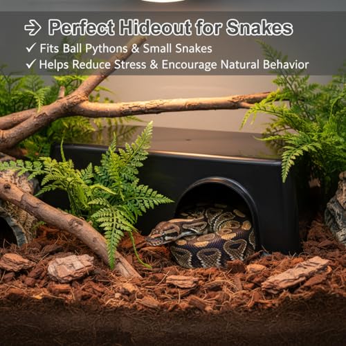 Extra Large Reptile Hide Box Cave, 4 Pack Plastic Hideout for Snake | Leopard Gecko Ball Python, Corn Snake, Lizard, Guinea Pig & Small Animals, Terrarium Shelter Habitat - size: XXL 4 Pcs