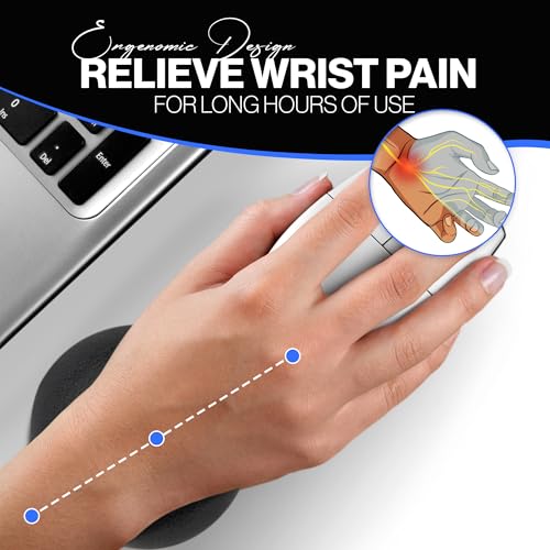 Comfy Glide Palm/Wrist Rest - Smooth Gliding Left and Right-Hand Ergonomic Memory Foam Wrist Support for Mouse or Keyboard - Anti-Fatigue - Stress and Pain Relief for Carpal Tunnel - Jet Black
