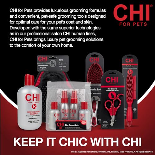CHI for Dogs 2 in 1 Dematting and Deshedding Rake, Dual Head Dog Grooming Tool with Wide Tooth Dematting Rake and Fine Deshedding Rake, Detangler Comb for Thick Double and Long Dog Coat | Dual-head design, wide-tooth dematting and fine deshedding rakes, d