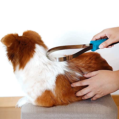 Dual-Sided Grooming Blade for Dogs - Shedding Brush with Stainless Steel Blades for Short and Long Hair Coats