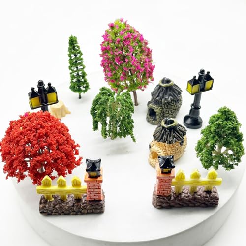 Woohome 30 PCS Fairy House Garden Accessories Mini Garden Accessories Micro Landscape Mini Zen Garden Set for Diorama Project DIY, Mini House Decor