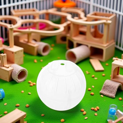 1Pc White-Transparent Plastic Silent Hamster Ball, Exercise Ball for Small Animals, Spinner Hamster Running for Sugar Gliders Small Mice Gerbils Hamsters (Diameter 10 cm ﻿