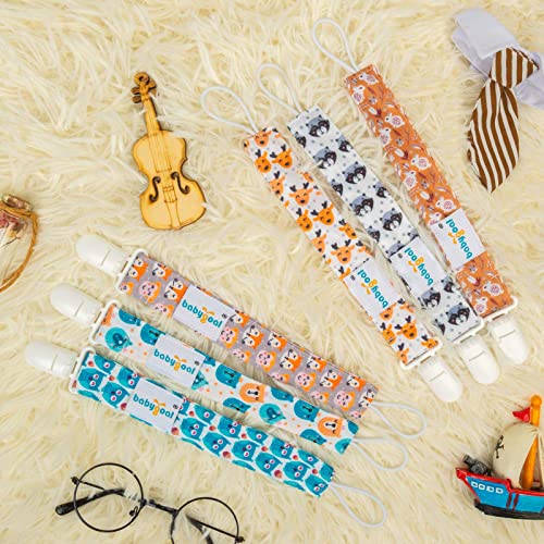 babygoal Animal Pacifier Clips, 6 Pack Pacifier Holder Fits for Most Baby Boys and Girls Pacifier Styles - color: Owl and rabbit