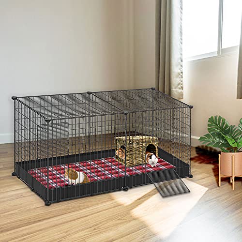 BWOGUE Large Guinea Pig Grass House, Guinea Pig Hideout, Foldable Straw Hut | Hand-Woven Straw for Gnawing, Double Openings for Guinea Pig Tunnel Play, Resting Bed, Bunnies, Chinchillas & Ferrets - size: 1 PACK