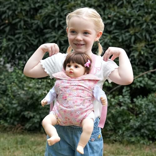 GAGAKU Baby Doll Carrier for Little Girls, Reborn Doll Accessories for Toddlers 3+ Years Old, Kids Toy Baby Dolls Carrier - Pink - Helleborus - color: 5_helleborus