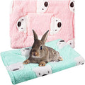 Jetec 2 Pieces Guinea Pig Bed Rabbit Bed Warm Small Animal Hamster Bunny Mats Winter Warm for Bunny Hamster Squirrel Hedgehog Chinchilla Small Animal Accessories(Green, Pink,Bear Pattern) - color: Green, Pink