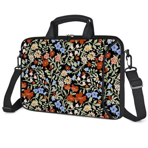 Messenger Bag Carrying Case Sleeve with Handle Accessory Pocket Fits Laptops/Notebook/ebooks/Kids tablet/ipad (11-13.3 inch, Flowers2) - color: Flowers2, size: 11-13.3 inch