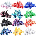 Honoson 12 Pcs 3D Printed Animals 5-7cm, Dragon | Articulated Fidget Animals, Flexible 3D Printed Figures for Stress Relief, Cute Mini Joints for Party Favors and Display - size: 5-7cm, style: Chinese Dragon